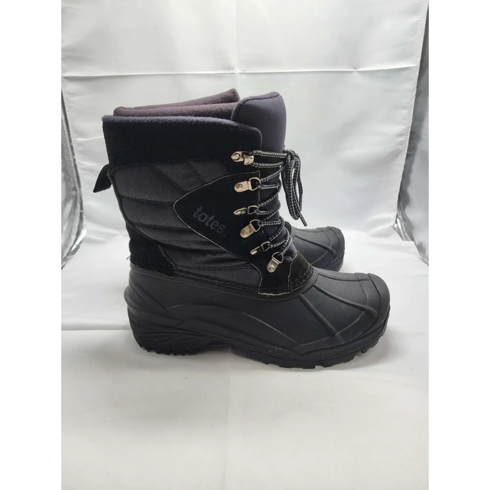 Totes Waterproof Insulated Winter Snow Boots Black Size 8 Mens Used